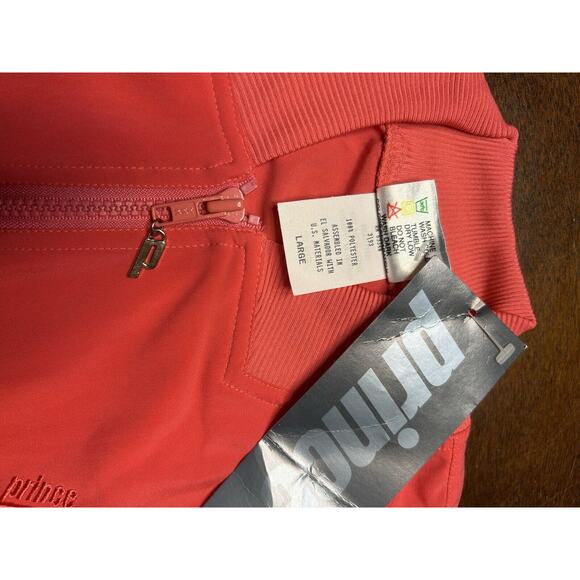 VTG 1993 Prince Tennis Salmon Pink Lightweight Zip Up Windbreaker Size L NWT - Picture 4 of 13